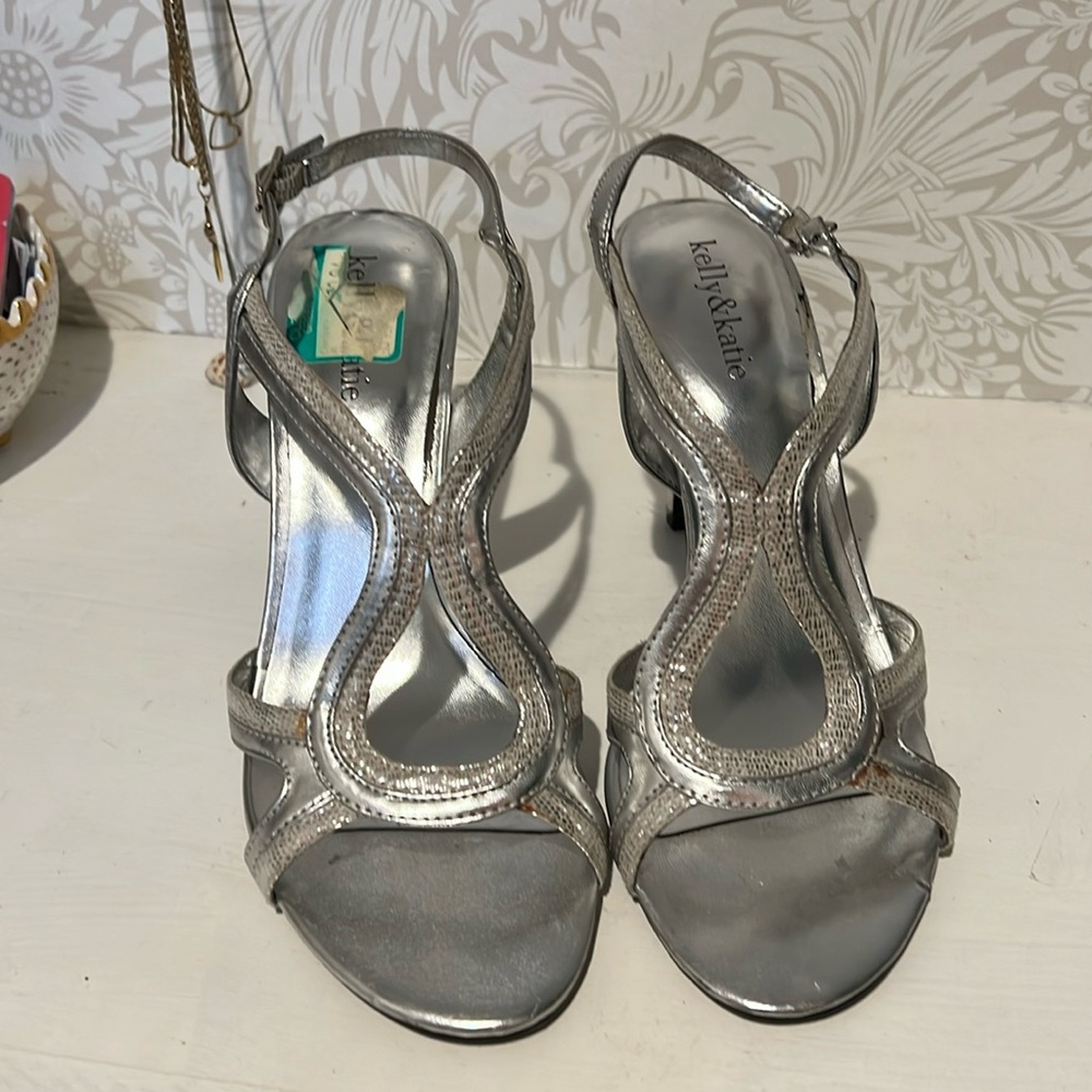 Silver sandals with heels